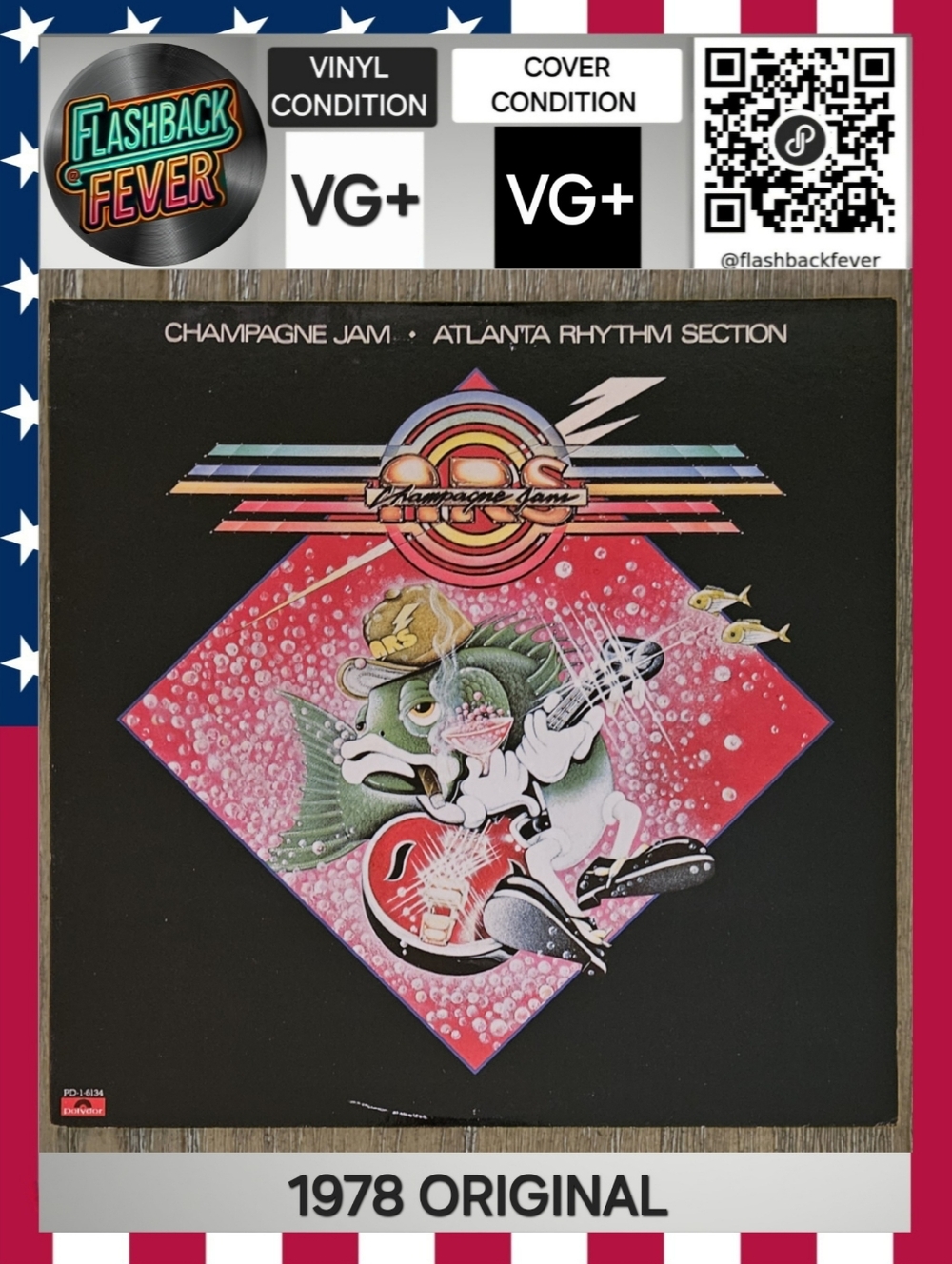 ATLANTA RHYTHM SECTION•Champagne Jam•1978 US (#PD-1-6134) Pitman Pressing